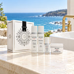 PEVONIA MICRO RETINOL SKIN REFINING GIFT BOX in an Australian summer Christmas setting. File: pevonia-micro-retinol-skin-refining-gift-box-australian-summer-2026.jpg