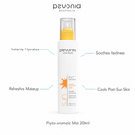 Pevonia Phyto-Aromatic Mist 200ml with benefits for instant hydration, redness comfort, makeup refresh and post-sun cooling