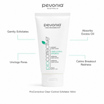 Pevonia ProCorrective Clear-Control Exfoliator 150ml with benefits for gentle exfoliation, unclogged pores, oil absorption and breakout redness comfort