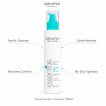 Pevonia Sensitive Skin Cleanser 200ml with benefits for gentle cleansing, redness, comfort and no dry tightness