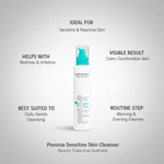 Pevonia Sensitive Skin Cleanser for sensitive and reactive skin helping reduce redness and irritation with a gentle morning and evening cleansing routine by Beauty Collective Australia