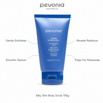 Pevonia Silky Skin Body Scrub 150g with benefits for gentle exfoliation, smoother texture, radiance and moisturiser preparation
