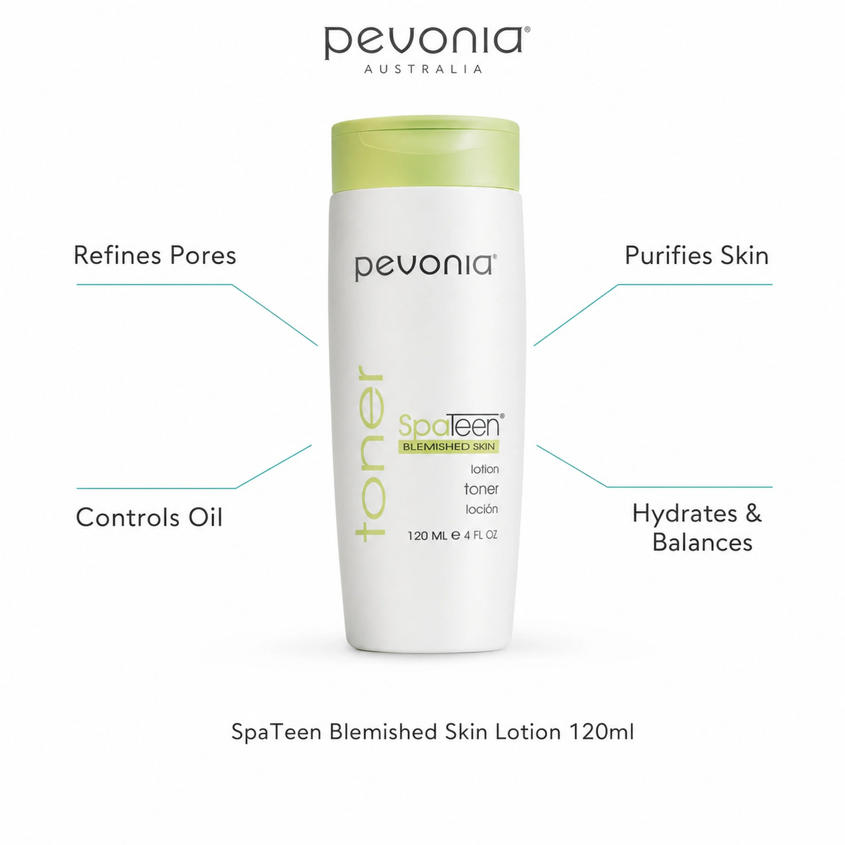 Pevonia SpaTeen Blemished Skin Lotion 120ml with benefits for pore refinement, oil control, purification and balanced hydration