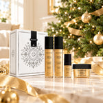 PEVONIA STEM CELLS REJUVENATION GIFT BOX displayed beside a Christmas tree. File: pevonia-stem-cells-rejuvenation-gift-box-christmas-tree-2026.jpg