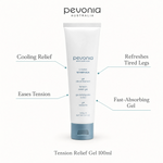 Pevonia Tension Relief Gel 100ml with benefits for cooling relief, tension, tired legs and fast absorption