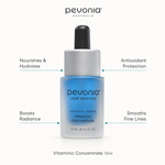 Pevonia Vitaminic Concentrate 15ml with benefits for hydration, radiance, antioxidant protection and fine lines