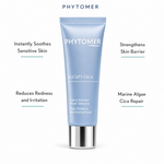 Phytomer Accept Cica High Tolerance Nourishing Cream 50ml with four benefit callouts: Instantly Soothes Sensitive Skin, Reduces Redness and Irritation, Strengthens Skin Barrier, Marine Algae Cica Repair