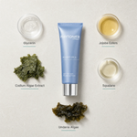 Phytomer Accept Cica High Tolerance Nourishing Cream 50ml flatlay on limestone surface with Glycerin, Jojoba Esters, Codium Algae Extract, Squalane, and Undaria Algae