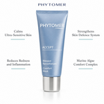 Phytomer Accept Comfort Mask 50ml with four benefit callouts: Calms Ultra-Sensitive Skin, Reduces Redness and Inflammation, Strengthens Skin Defence System, Marine Algae Comfort Complex