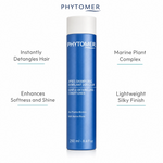 Phytomer Gentle Detangling Conditioner with Marine Plants 250ml with four benefit callouts: Instantly Detangles Hair, Enhances Softness and Shine, Marine Plant Complex, Lightweight Silky Finish