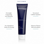 Phytomer Glycolight Night Contouring Bi-Gel 150ml with four benefit callouts: Overnight Contouring and Slimming, Sea Absinthium Limits Fat Storage, Vectorised Caffeine Lipolysis, Palmaria Palmata Microcirculation