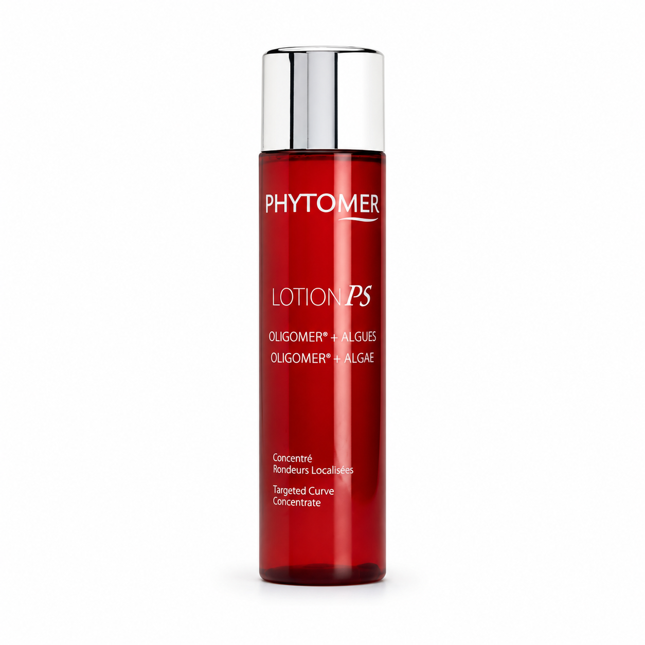 Phytomer Lotion P5 Targeted Curve Concentrate 150ml body contouring lotion bottle with chrome cap on a clean white background.