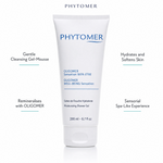 Phytomer Oligomer Well-Being Sensation Moisturising Shower Gel 200ml with four benefit callouts: Gentle Cleansing Gel-Mousse, Remineralises with OLIGOMER, Hydrates and Softens Skin, Sensorial Spa-Like Experience
