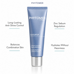 Phytomer Oligopur Hydra-Matifying Control Cream 50ml with four benefit callouts: Long-Lasting Anti-Shine Control, Balances Combination Skin, Zinc Sebum Regulation, Hydrates Without Heaviness