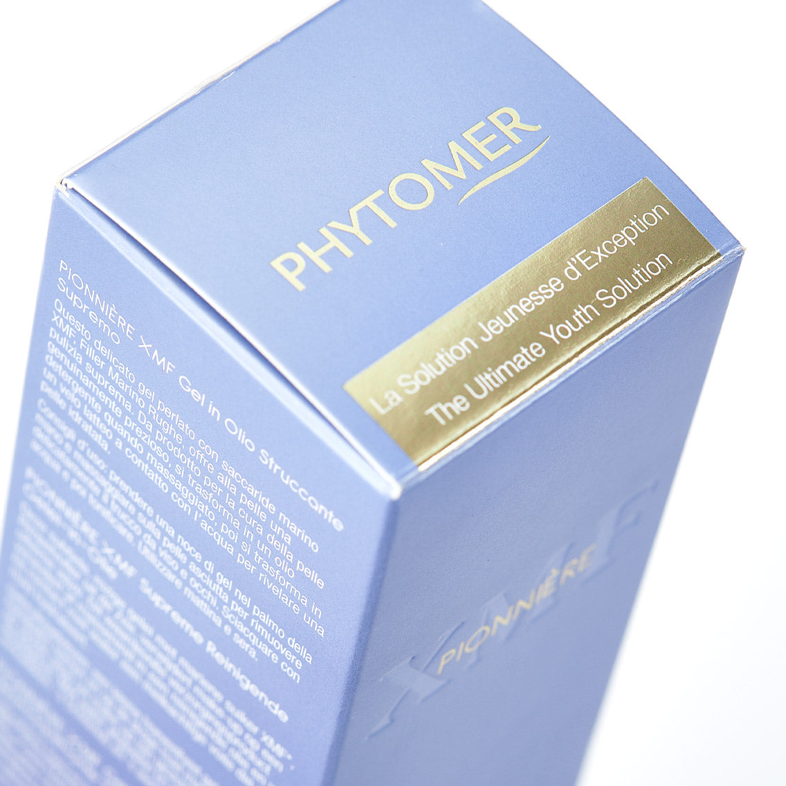 Phytomer Pionnière XMF Supreme Gel-to-Oil Cleanser box packaging.
