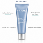 Phytomer Resurfacing Peel 50ml with four benefit callouts: Refines Skin Texture, Marine AHA Exfoliation, Boosts Radiance and Clarity, Promotes Skin Renewal