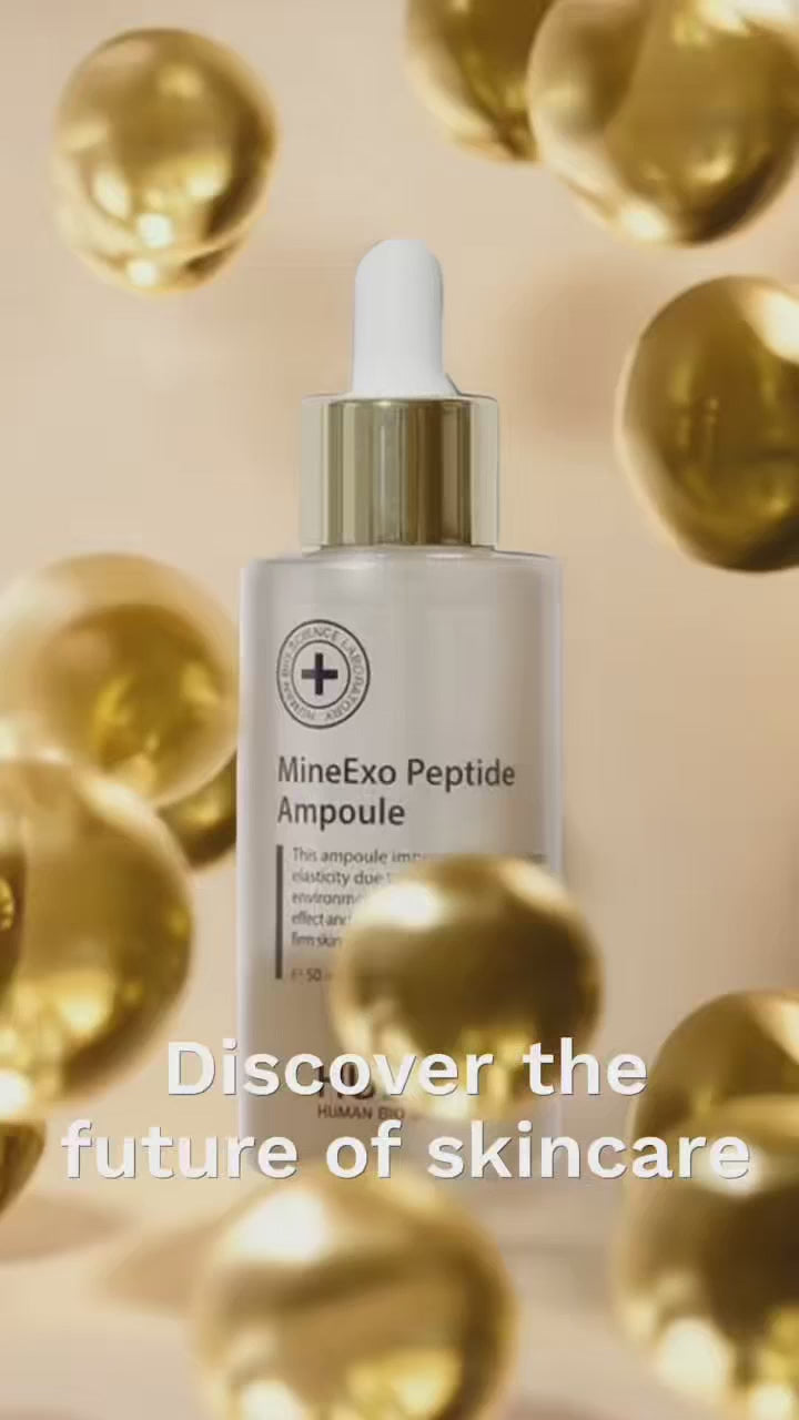 Hubislab MineExo Peptide Ampoule 50ml displayed in a luxury setting.