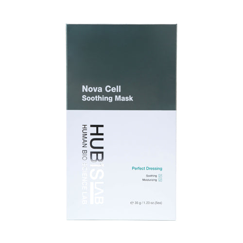 HUBISLAB e+ Epiderma Nova Cell Soothing Mask, full box, with product information and branding visible.