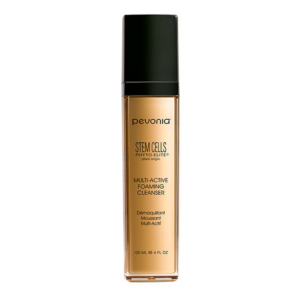 A pump bottle of Pevonia stem cells foaming cleanser for mature skin.