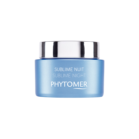 Blue jar of Phytomer Sublime Nuit cream on no background