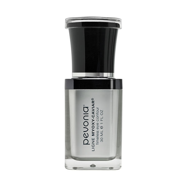 A bottle of Pevonia MyOxy Caviar Timeless Eye Contour cream.