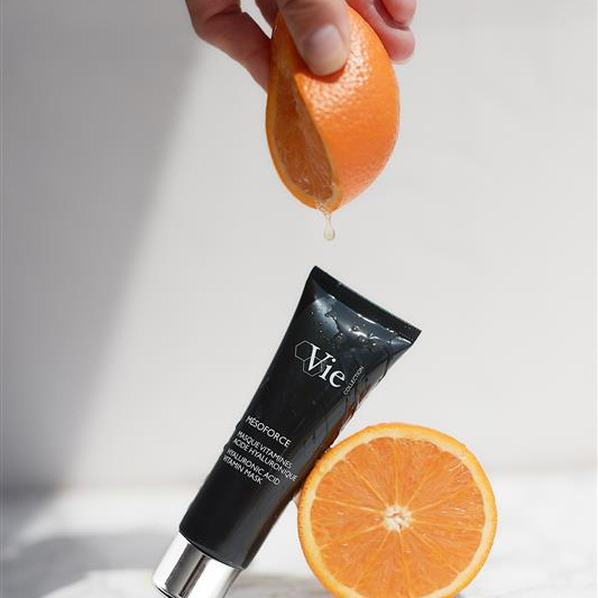 Vie Collection Mesoforce Hyaluronic Acid Vitamin Mask 50ml with orange for hydrating anti-ageing skincare and radiant plump skin