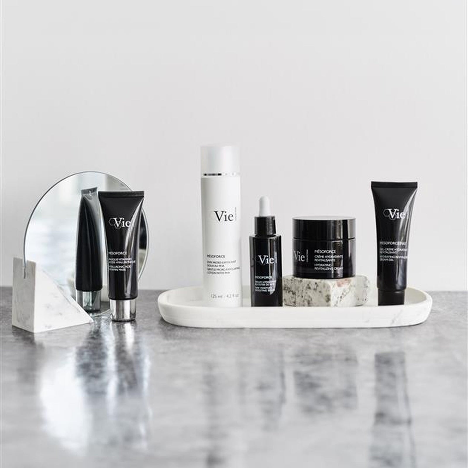Vie Collection Mesoforce Hyaluronic Acid Vitamin Mask and Hydra Revitalizing Cream group image for hydrated radiant skin