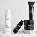 Vie Collection Mesoforce Hydra Revitalizing Cream and Hyaluronic Acid Vitamin Mask skincare group image for hydrated radiant skin