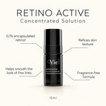 Retino Active benefits with 0.1% encapsulated retinol and fragrance-free formula