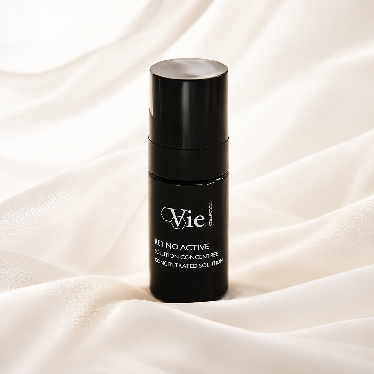 Vie Collection Retino Active 15ml on ivory fabric